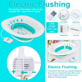 Electric Sitz Bath, Sitz Bath for Hemorrhoids, Sitz Bath for Toilet Seat, Sitz Bath for Postpartum Care, Sits Bath Kit for Women, Automatic Flushing, Foldable, Fits Universal Toilet