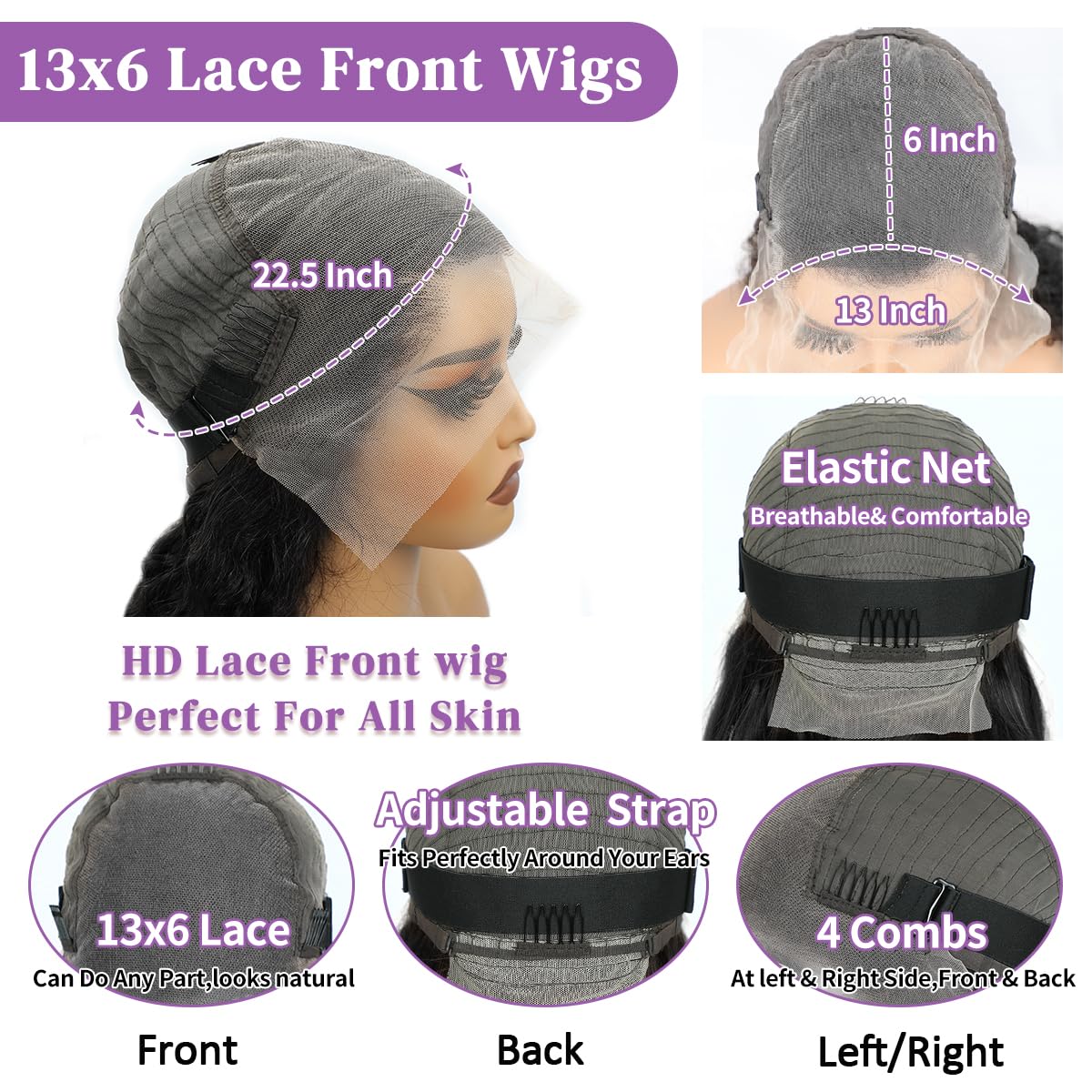 30 Inch 13x6 Body Wave Lace Front Wigs Human Hair 200 Density HD Lace Front Wigs Human Hair Pre Plucked Brazilian Virgin Wigs Human Hair for Women Glueless Lace Frontal Wig Natural Black Body Wave Wig