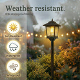 PASAMIC Outdoor Solar Post Lights, 2-Pack 63" Dusk to Dawn Solar Lamp Posts, Waterproof Floor Lamps, Warm White Pole Lights for Patio with Replaceable Bulb