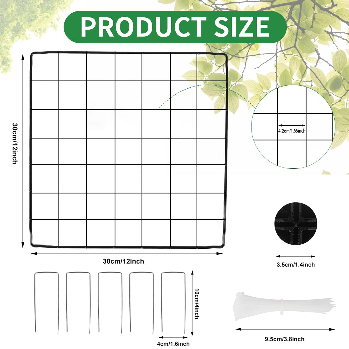 DYAUS 4 Packs Plant Protectors from Animals, Plant Cages for Outdoor Plants, 20Pcs 12"x12" Metal Plant Covers from Animals, Heavy Duty Chicken Wire Cloche, Garden Cloches to Keep Animals Out