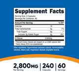 Nutricost D-Ribose 700mg (2800mg Per Serving), 240 Capsules - Vegetarian Friendly, Non-GMO, Gluten Free