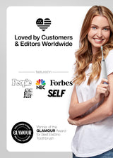 Aquasonic Vibe Series Ultra-Whitening Toothbrush – ADA Accepted Electric Toothbrush - 8 Brush Heads & Travel Case – 40,000 VPM Motor & Wireless Charging - 4 Modes w Smart Timer – Optic White