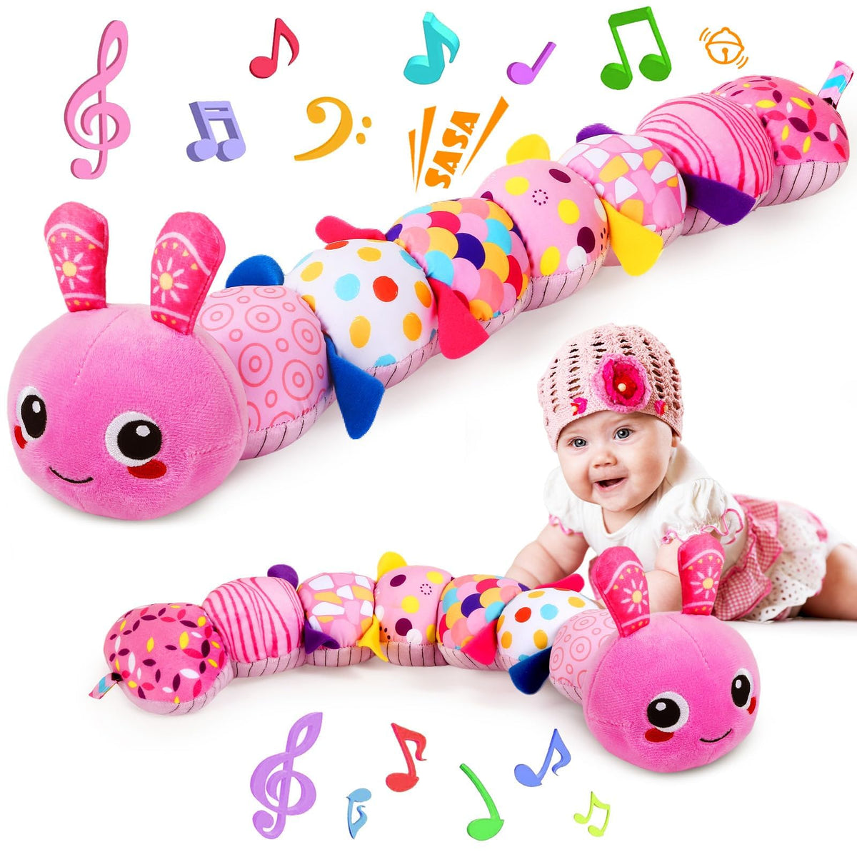 Baby Sensory Caterpillar Toys for 0-6 6-12 Months