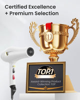 Dekuri Professional Ionic Hair Dryer AC Motor Fast Drying Salon Blow Dryer with Diffuser, Comb, Nozzle, Concentrator, for Curly and Straight Hair, 2 Speed & 3 Heat Setting, Cool Button, White