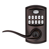 Kwikset SmartCode 917 Keypad Keyless Entry Traditional Residential Electronic Lever Deadbolt Alternative with Tustin Door Lever and SmartKey Security, Venetian Bronze