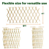 Jollybower 48x72 Inch Expandable Bamboo Trellis, Garden Lattice Fence, Expandable Fence for Climbing Plants, Vines & Ivy,Pet & Dog Barrier（Pack of 1）