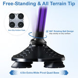 KingPavonini Walking Cane for Men Women Stability, Free Standing Foldable Cane, Ergonomic Handle Pivoting Quad Base, Heavy Duty 350 LBs, Adjustable Walking Canes for Seniors Balance with Travel Bag