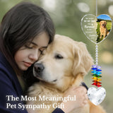 Personalized Pet Memorial Suncatcher - Dog Memorial Gifts for Loss of Dog,Pet Loss Sympathy Gift,Custom Crystal Cat Dog Remembrance Bereavement Gift (Heart Photo)