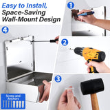DUTYWORKS Commercial Paper Towel Dispenser Wall Mount, 304 Stainless Steel C-Fold Multifold Trifold Holder with Lock, Large Capacity Hand Towel Tissue Dispenser for Bathroom Kitchen Restaurant Office