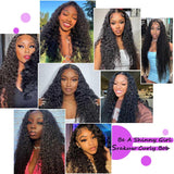 Glueless Wigs Human Hair Pre Plucked Pre Cut 4x4 Lace Front Wigs for Black Women Wear and Go Glueless Wig for Beginners Curly Human Hair Wig (18 Inch)