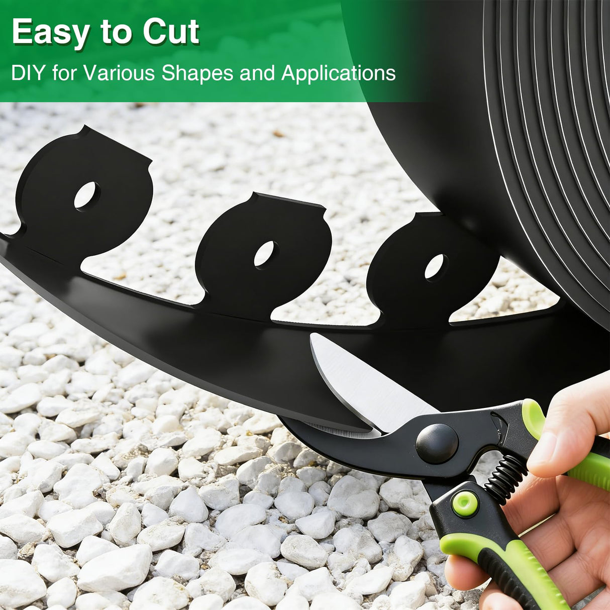 Bonviee 100FT Landscape Edging Kit, 1.5”No-Dig Garden Edging Border with 150 Stainless Steel Stakes, 2 x 50FT Flexible Lawn Edging for Flower Beds, Yard, Tree Rings & Landscaping