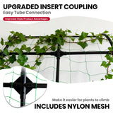 popsea 8.8ft Leaning Garden Trellis, No-Drill Lean-to Design for Climbing Plants | PE-Coated Galvanized Steel Plant Support for Flowers & Vegetables, Rust-Proof & Space-Saving Vertical Gardening