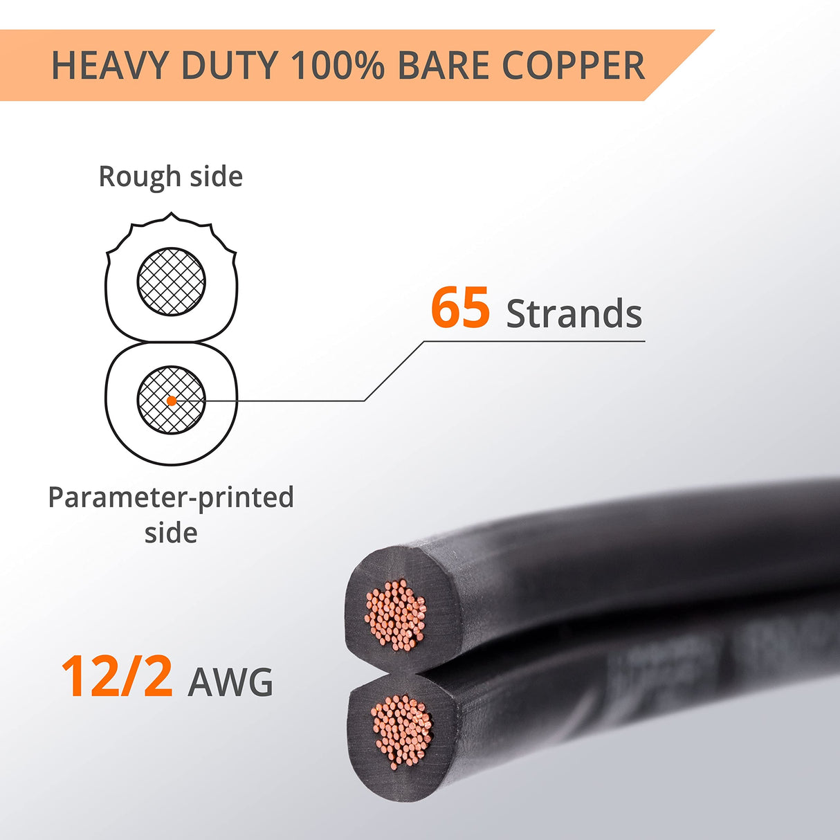 Wirefy 12/2 Low Voltage Landscape Wire 50 ft | Low Voltage Landscape Lighting Wire | Pure Copper | Outdoor Direct Burial | 12-Gauge 2-Conductor 50 Feet