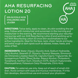 DCL Skincare AHA Resurfacing Lotion 20 with 20% Glycolic Acid, 1.7 Fl oz
