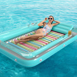 Inflatable Tanning Pool Lounger Float - Jasonwell 4 in 1 Sun Tan Tub Sunbathing Pool Lounge Raft Floatie Toys Water Filled Tanning Bed Mat Pad for Adult Blow Up Kiddie Pool Kids Ball Pit Pool (XL)