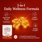 MiloLabCo Resilia Aged Garlic Extract Softgels with CoQ10 Ubiquinol, Odorless 2-Year Matured Garlic Supplement, Non-GMO, 60 Softgels