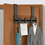 PMMASTO Over The Door Hooks, Fits 1-3/4" Thick Door No Drill Hooks for Closet Bathroom Bedroom Organization, Hanger for Coat Towel Robe (Black, 4 T-Hooks)