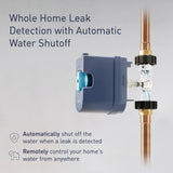 Moen Flo 3/4-inch Smart Water Shut Off Valve, Smart Home Water Monitor Leak Detector, Wifi Connected, App Enabled Flow Meter and Shutoff, 900-001