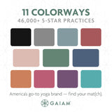 Gaiam Essentials Thick Yoga Mat with Easy-Cinch Strap (Black, 10mm)
