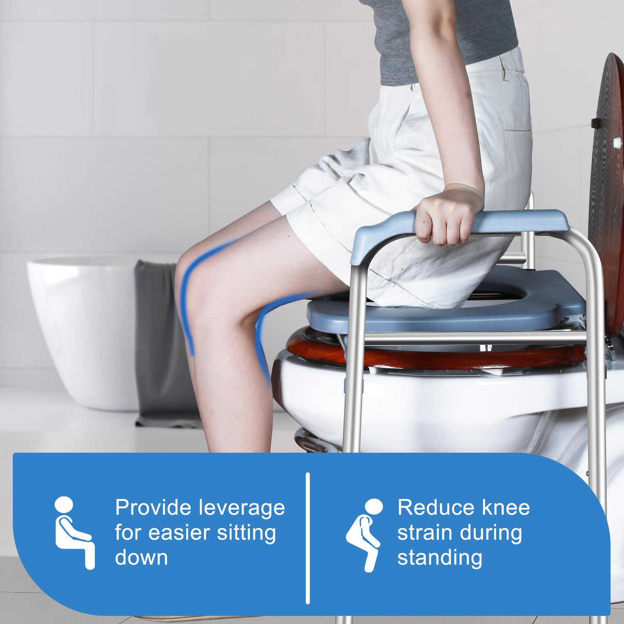 Deewow Raised Toilet Seat with Handles, Toilet Seat Riser for Seniors with Adjustable Height, up to 400lbs, Raised Toilet Seat for Elderly, Pregnant and Handicap, Fit Any Toilet, FSA/HAS Eligible