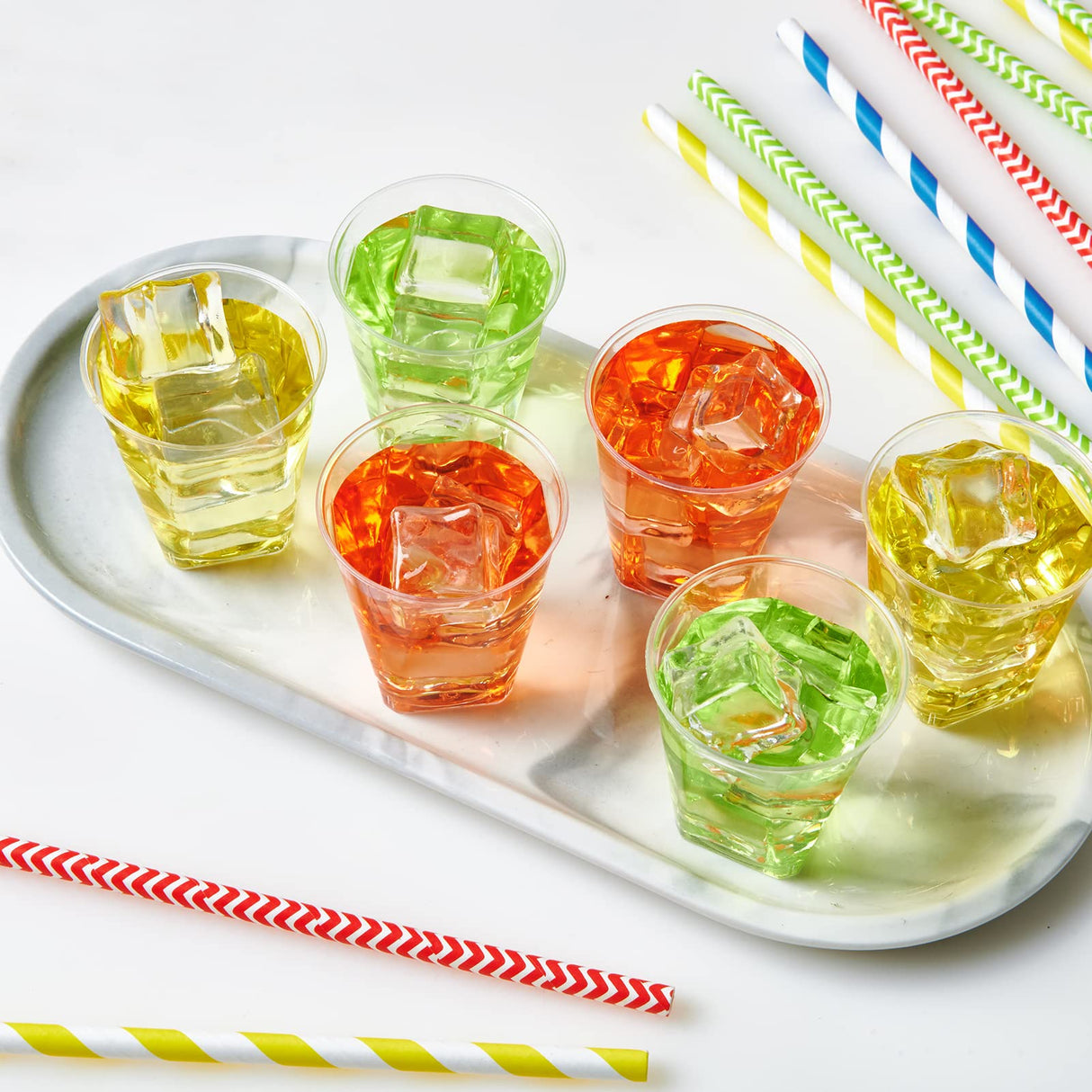 JOLLY CHEF 500 Pack 2 oz Plastic Shot Glasses Clear Disposable Plastic Cups Heavy-duty Party Glasses, Disposable Cups for Thanksgiving Christmas Halloween Party