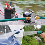 FIDISP 12 Volt Water Pump, Portable Transfer Pump, 330GPH Larger Flow, 1/10HP Electric Utility Pump with On/Off Switch, 2 * 6’ Water Hose Kit for Garden Pools Aquariums Hot Tub