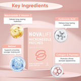 NOVALIFT MicroGlow Eye Patches,Under Eye Patchs Hyaluronic Acid Eye Mask for Dark Circles for Women, Forehead Wrinkle & Smile Line Patches (1BOX(3 Pairs))