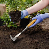 NEKSKA Crack Weeder Tool with L-Shaped Blade, Stainless Steel Weed Scraper for Sidewalk Cracks, Driveway, Patio, Manual Crevice Weeding Tool, 7-Shaped Blade for Paver Weed Removal (D)