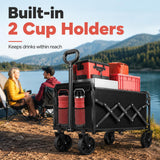 Collapsible Wagon Cart with Wheels Foldable, Compact Folding Utility Wagon