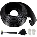 No Dig Landscape Edging 33FT, 4-Inch Plastic Edging, 100 Spikes & Hammer