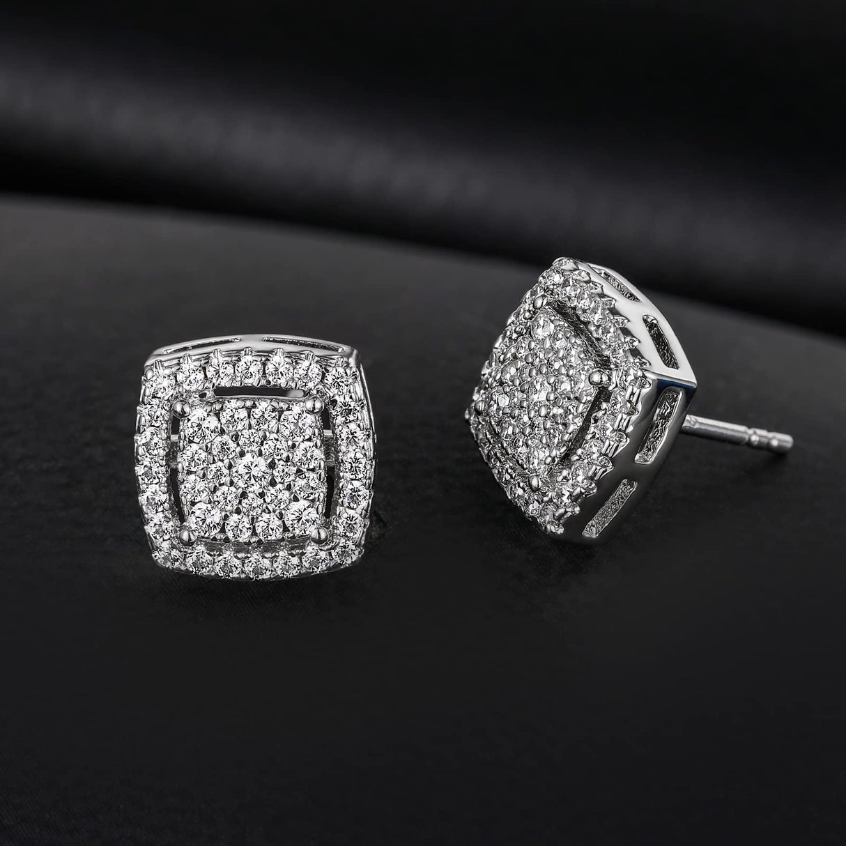 TRUMIUM Stud Earrings for Men Women Cubic Zirconia Hypoallergenic Studs
