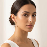 Reffeer 925 Sterling Silver Flower Chain Drop Earrings Hoop for Women Teen Girls Huggie Hoop Dangle Earrings Chain (B-Gold)