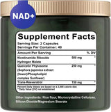 2 Pack NAD+ Supplement with Nicotinamide Ribosid/NAD+ Supplement nicotinamide riboside NAD nicotinamide riboside 900/Resveratrol, Quercetin- NAD Supplement for Anti-Aging, Energy, Focus80 Capsules (1pcs)