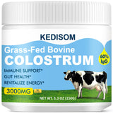 KEDISOM Grass-Fed Bovine Colostrum Supplement Powder - 60% High IgG 3000 mg for Gut Health, Immune Support - Easy to Mix Natural Liposomal Colostrum Superfood, Unflavored, 50 Servings