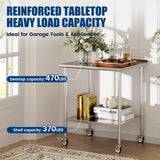 Chingoo Stainless Steel Work Table 30x36 Inch with Adjustable Undershelf & Backsplash, Heavy-Duty Prep Table for Commercial Kitchen, Restaurant, Garage, Outdoor