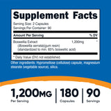 Nutricost Boswellia Extract Capsules (1,200 MG) (180 CAPS) - Gluten Free, Non-GMO, Vegan, 90 Servings