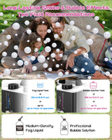 Fog Machine, No Spill Fog Bubble Machine, Portable Smoke Bubble Machine, Bubble Fogger, Bubble Fog Combo Machine for Indoor Outdoor Party Wedding Birthday Photograph Christmas Halloween
