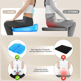 Gel Seat Cushion for Office Chair 3.54in Thick Ergonomic Gel Chair Cushion Seat Pad for Long Sitting Relieve Sciatica Back,Pressure Sore Ulcer Pain,Seat Cushion for Wheelchair Office Chairs Car Seats