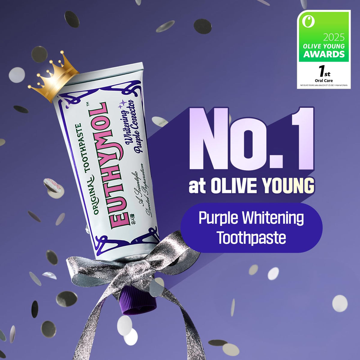 EUTHYMOL Purple Whitening Toothpaste, Instant Brightening | 3.7 fl oz