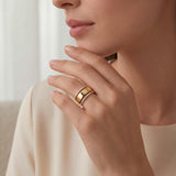 WomenGifts Size 9 Gold Non Tarnish Eternity Bands for Women, Stacking Oura Ring Gen 4/Oura Ring Gen 3 Accessories, 14K Gold Plated Thin Stackable Rings, Dainty CZ Wedding Band