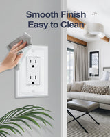 ZILLSEA Wall Plate Cover, Durable Metal Switch Plates and Outlet Covers, Decorative Pearl Design (1 Duplex 4PK, Pure White, Midsize)