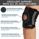 ComfiLife Knee Brace for Knee Pain Relief – Neoprene Knee Brace for Working Out, Running, Injury Recovery – Side Stabilizers – 3 Point Adjustable Compression – Open Patella Support, Non-Slip (Large)