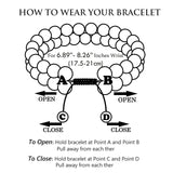 Triple Protection Bracelet for Women, Genuine Healing Crystal Bracelet Amethyst Black Obsidian Hematite 6mm, Pyramid Energy Crystal Beads Bracelet Christmas Gifts for Mom Wife for Protection Balance