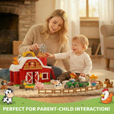 30-Piece Upgraded Farm Animal Big Barn Playset Gifts for Toddlers Christmas
