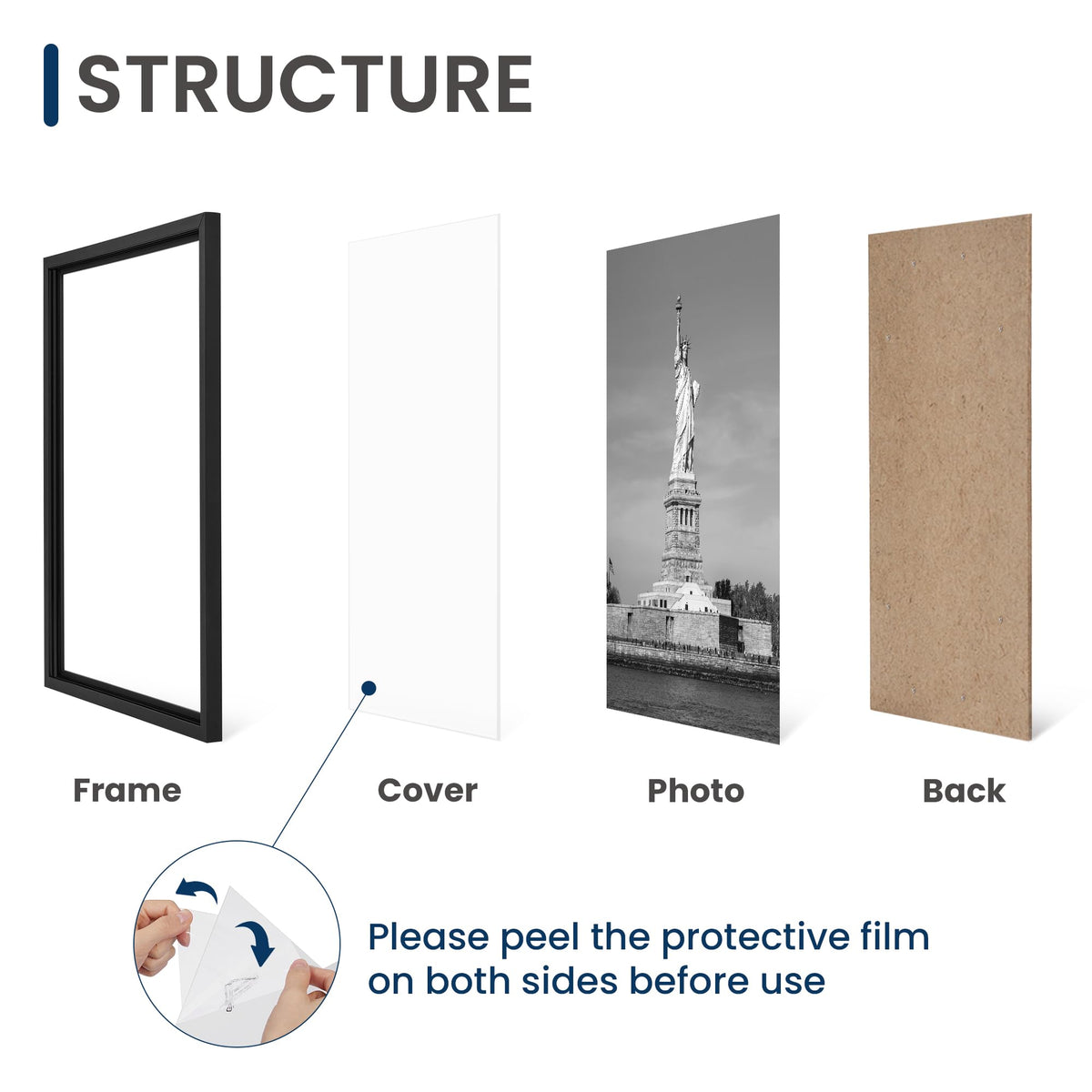 ENJOYBASICS 12x18 Picture Frame, Wall Gallery Frames Set of 2, Black