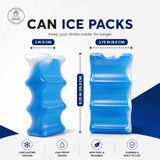 Healthy Packers Ice Packs for Coolers | Can Coolers | Breastmilk Cooler Ice Pack | Long-Lasting Reusable Ice Packs - 6 Can (Pack of 2)