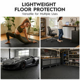 Haulcove 18 Tiles Puzzle Exercise Mat, EVA Interlocking Foam Floor Tiles, Non-Slip, Protective, Water-Resistant Flooring for Home Gym & Workout Equipment, 12.6" x 12.6" x 0.4", 18 Sq Ft, Black