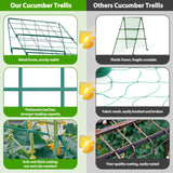 ROADPLUM 2 Pack Cucumber Trellis for Raised Garden Bed, Outdoor Sturdy Metal A-Frame Cucumber Trellis Support for Climbing Plants Vegetables with Accessories, Easy Installation & Easy Harvesting