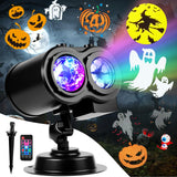 Brighter Halloween Decorations Projector Lights, 2025 Upgraded Holiday Projectors, Christmas Projector with 19 HD Replaceable Slides (Ocean Wave & Patterns), Waterproof Halloween Projector Light Show
