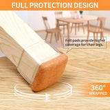 Ezprotekt 24 Pcs Clear Square Chair Leg Floor Protectors with Felt, Silicone Felt Furniture Pads for Hardwood Floor, Dining Table Leg Caps Covers No Scratches and Noise (L Fit: 1.1" - 1.34")